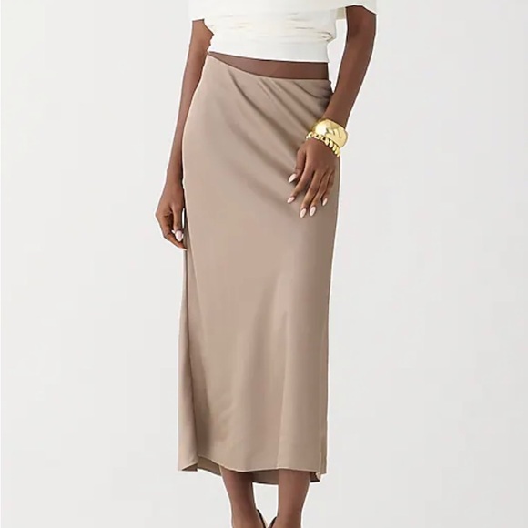 J.Crew Gwen Holiday Red Slip Midi Skirt (Size small) - Picture 3 of 3